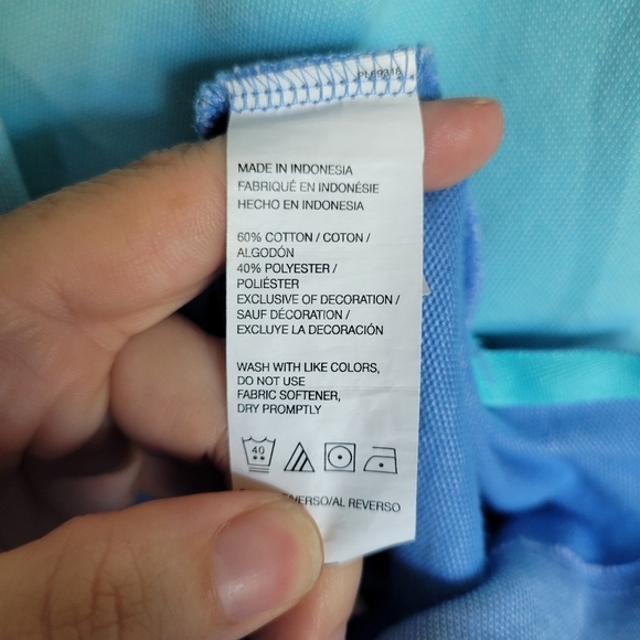 Izod Advantage Performance Men's Blue Tone Polo Size Large - Picture 4 of 4